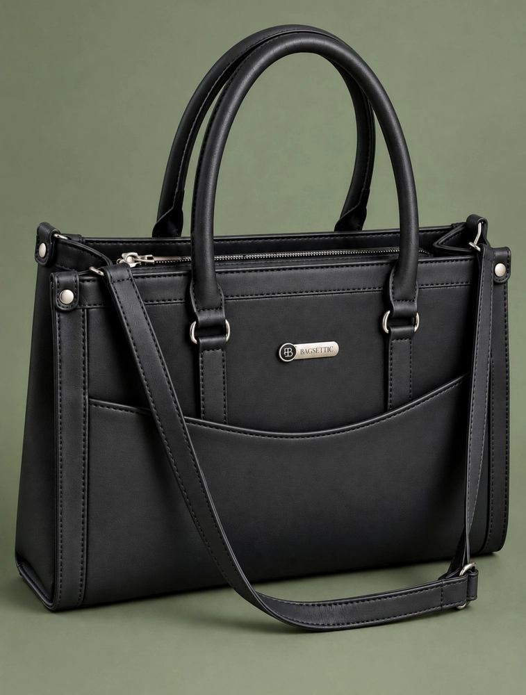 Black Premium PU Leather Hand Bag