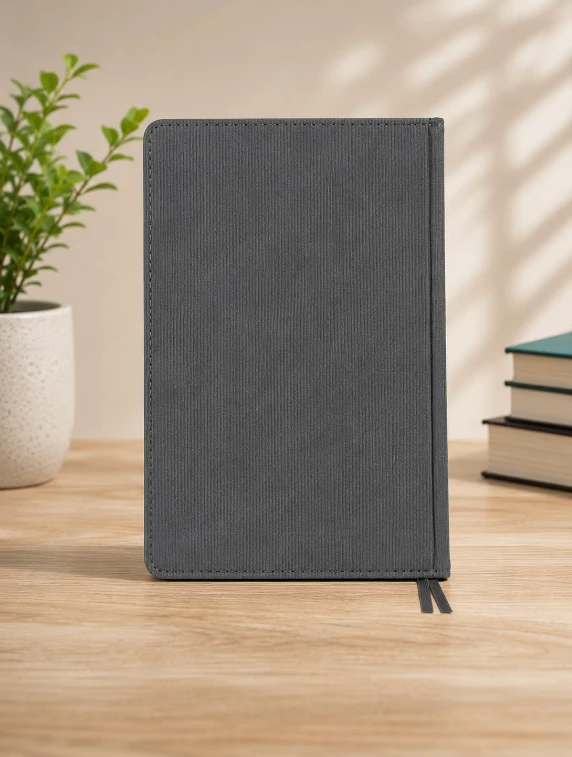 Black Premium Textured Single Line Diary