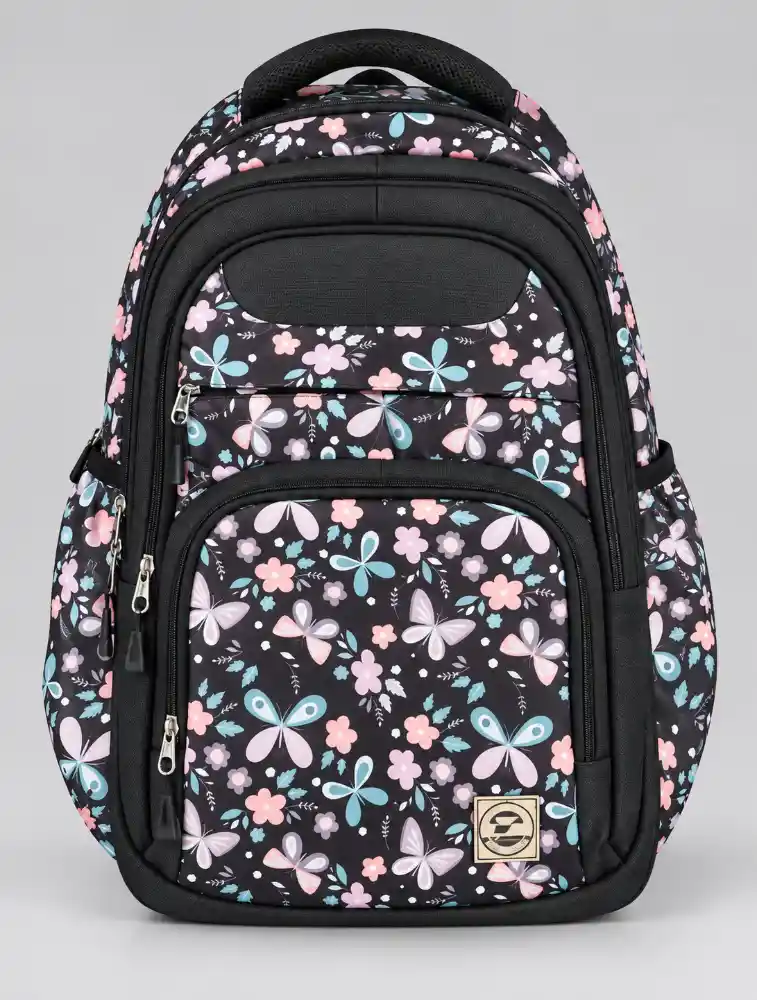 Black Printed Backpack 