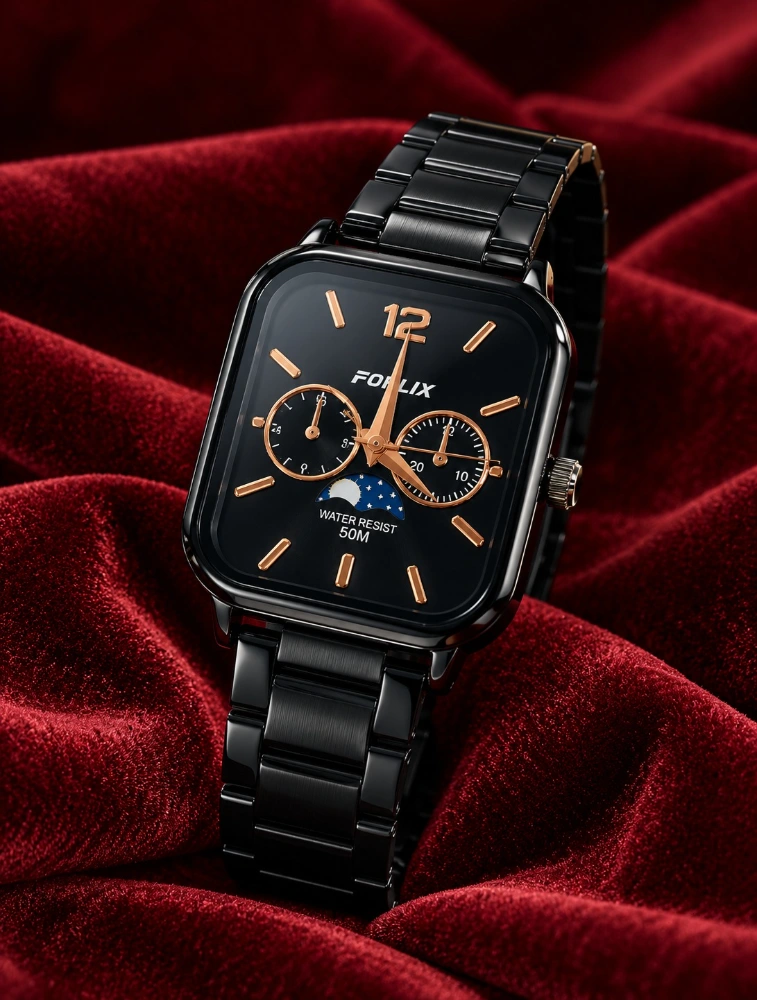 Black Stainless Steel Strap Watch