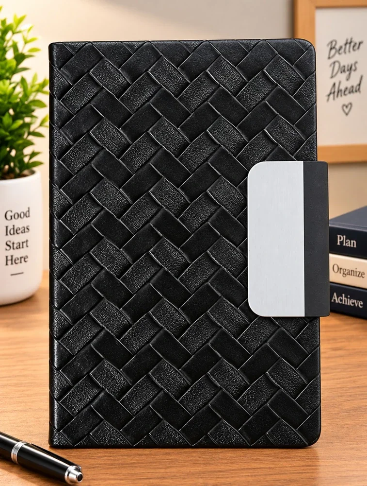 Black Textured with Metal  Closure Dairy