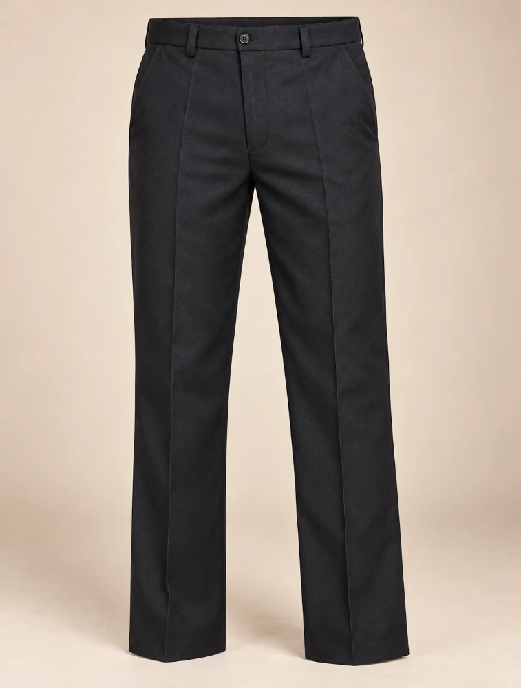 Black UNIFAB INDIA Mens Formal Trousers