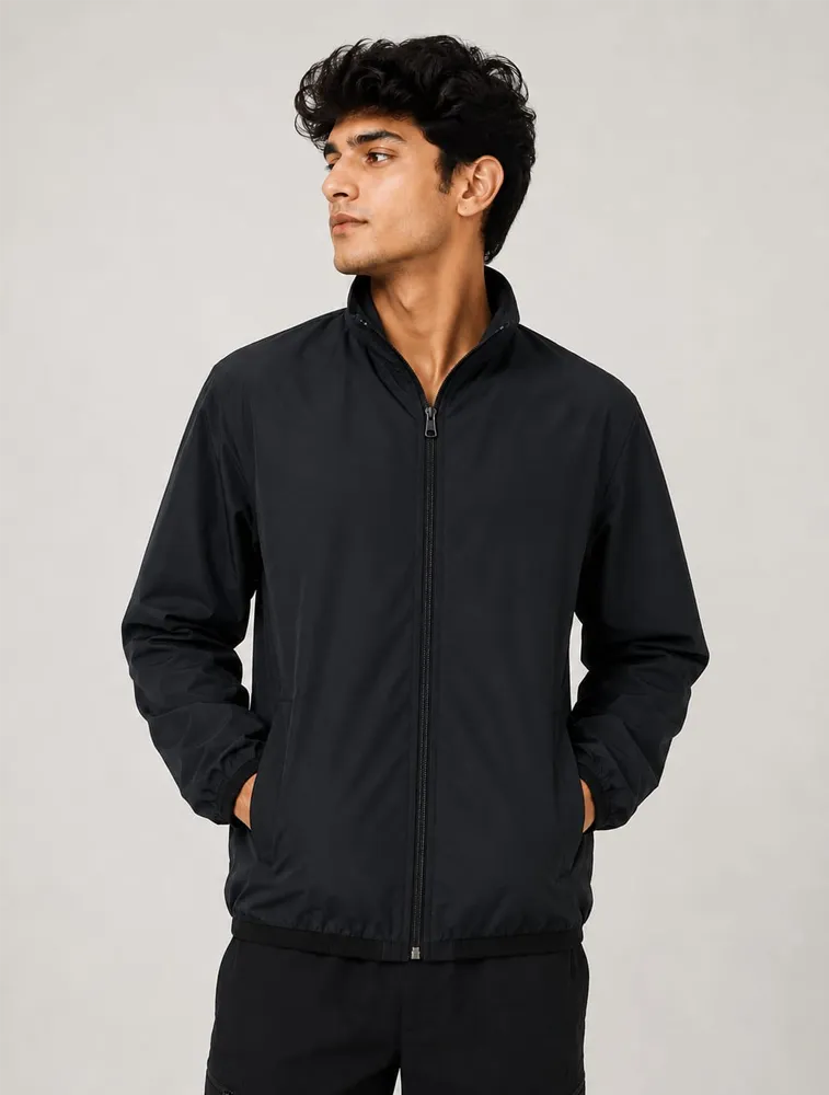 Black Unisex Dry Fit Sports Wind Cheater