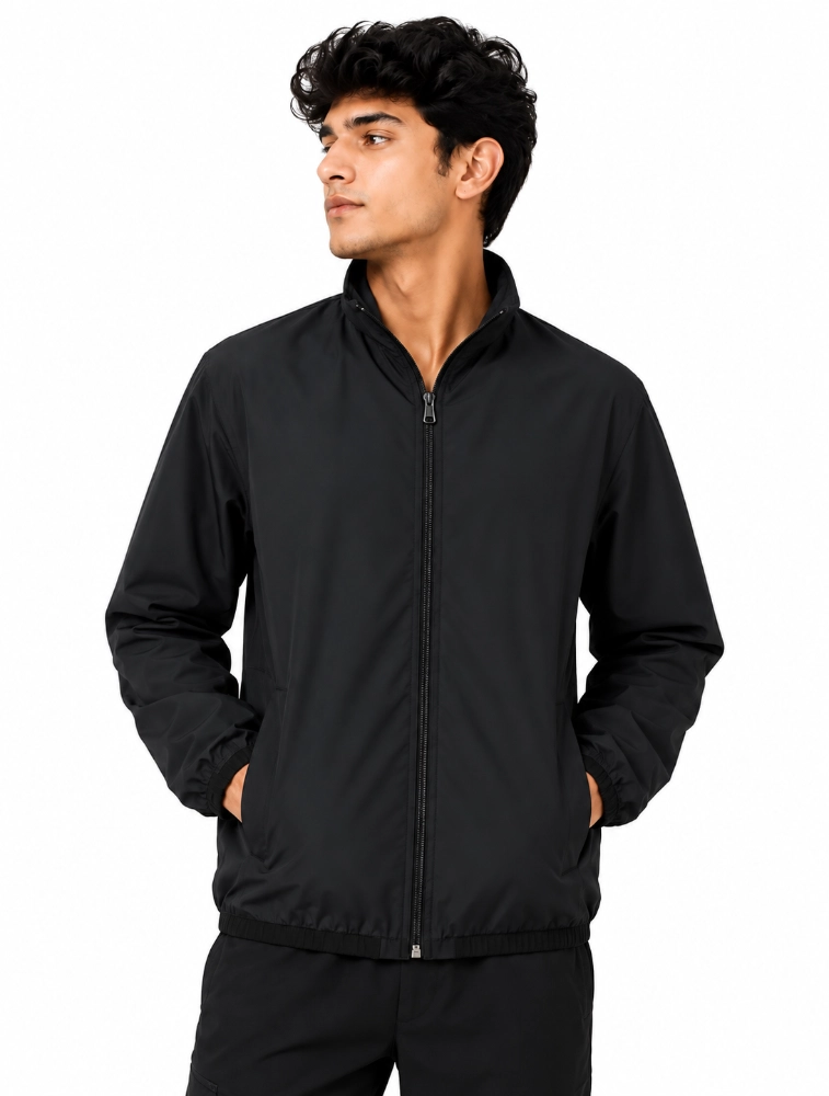 Black Unisex Dry Fit Sports Wind Cheater