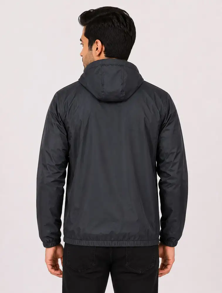 Black Unisex Reversible Jackets Can Be Worn Both For Rain And Winter