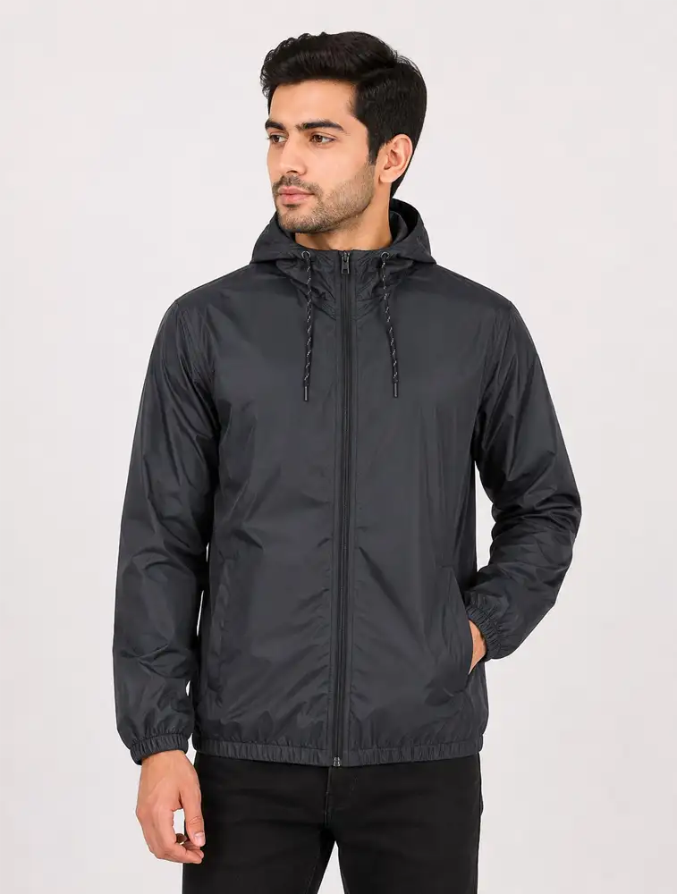 Black Unisex Reversible Jackets Can Be Worn Both For Rain And Winter  