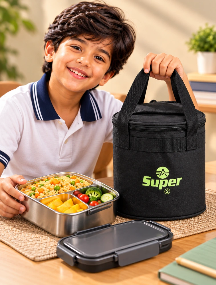 Black With Green Alpha Nemesis Round Insulated Lunch Bag