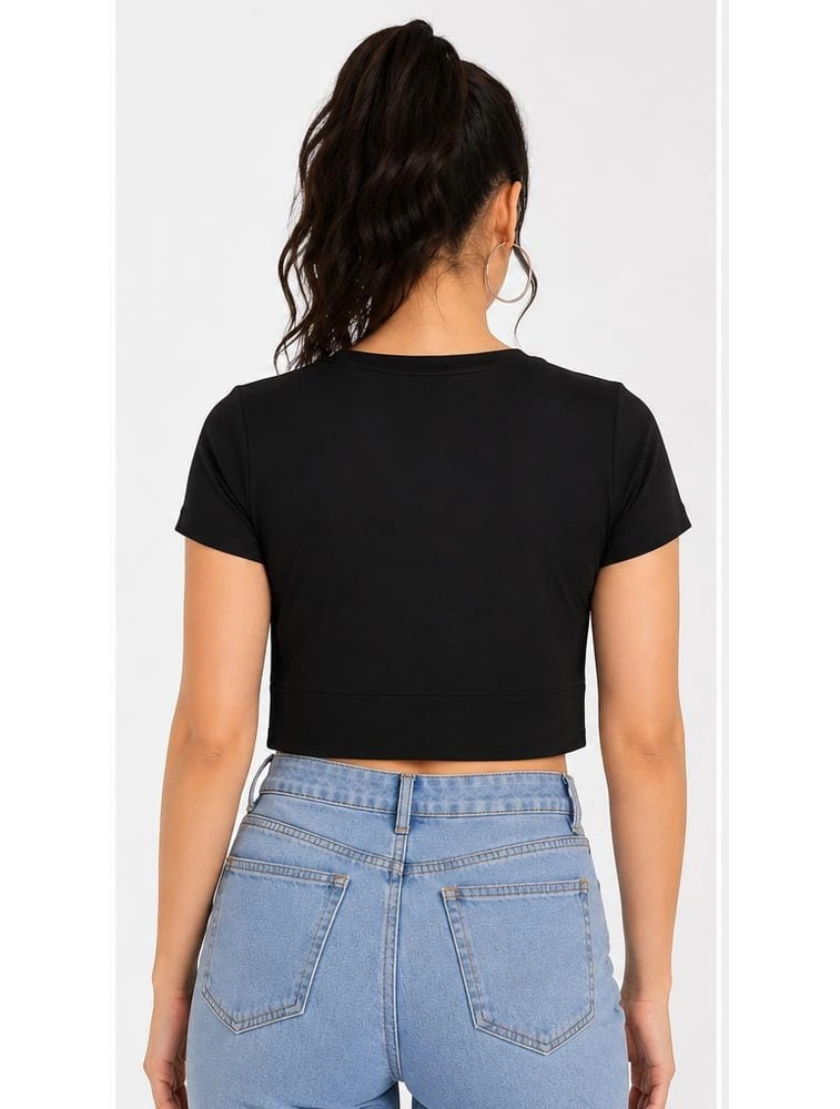 Black Womens Classic Western CropTop — bulk from ₹314
