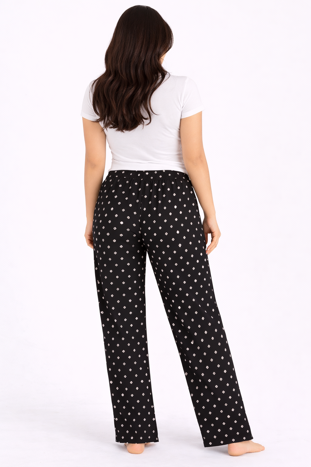 Black Womens And Floral Printed Polycotton 120 GSM Lounge Pant 