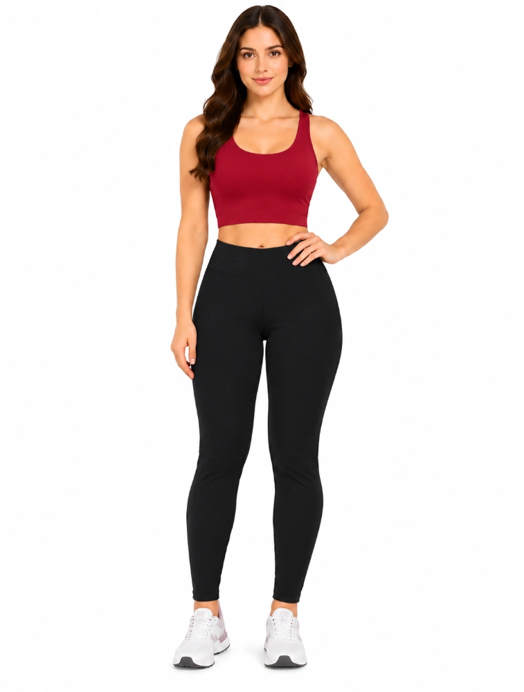 Black Womens High Rise Ankle Length Premium Legging