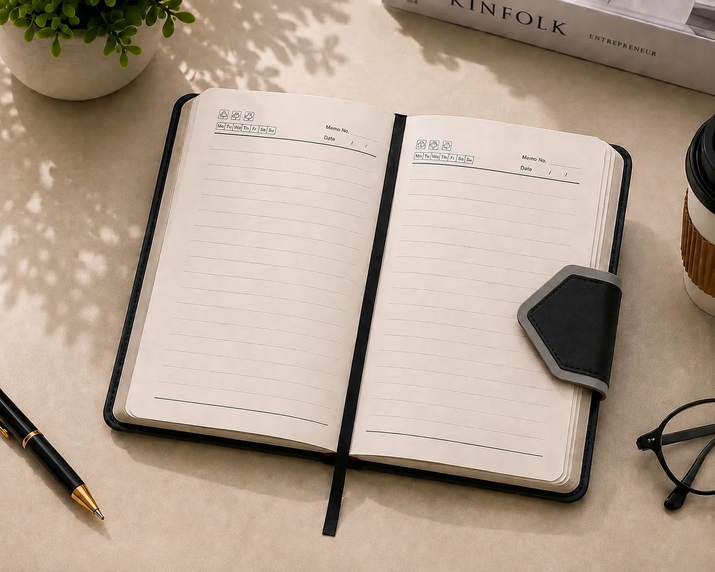 Black and Grey Dual Color Triangle Metal Closure Diary — bulk from ₹306