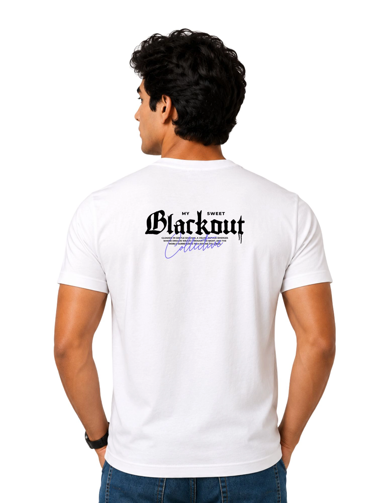 Blackout Cotton Round Neck T-Shirt 180 GSM White
