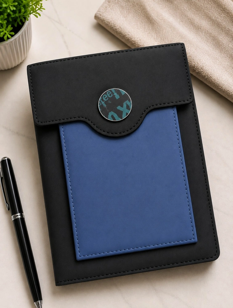Blue  Leather Organizer  A5  Executive Dairy With Button Lock Dairy 