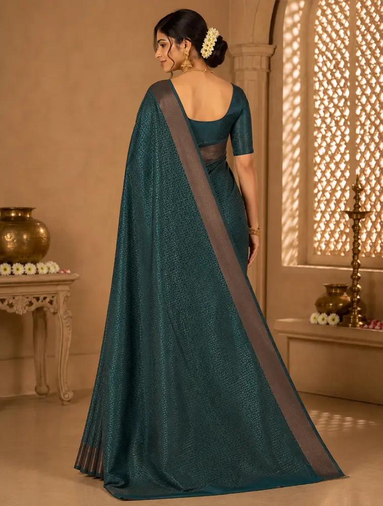 Blue  Womens Elegant Linen Cotton Sarees — bulk from ₹2445