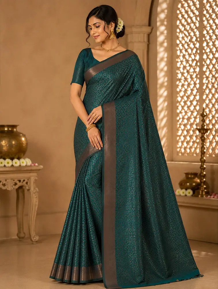 Blue  Womens Elegant Linen Cotton Sarees — bulk from ₹2445