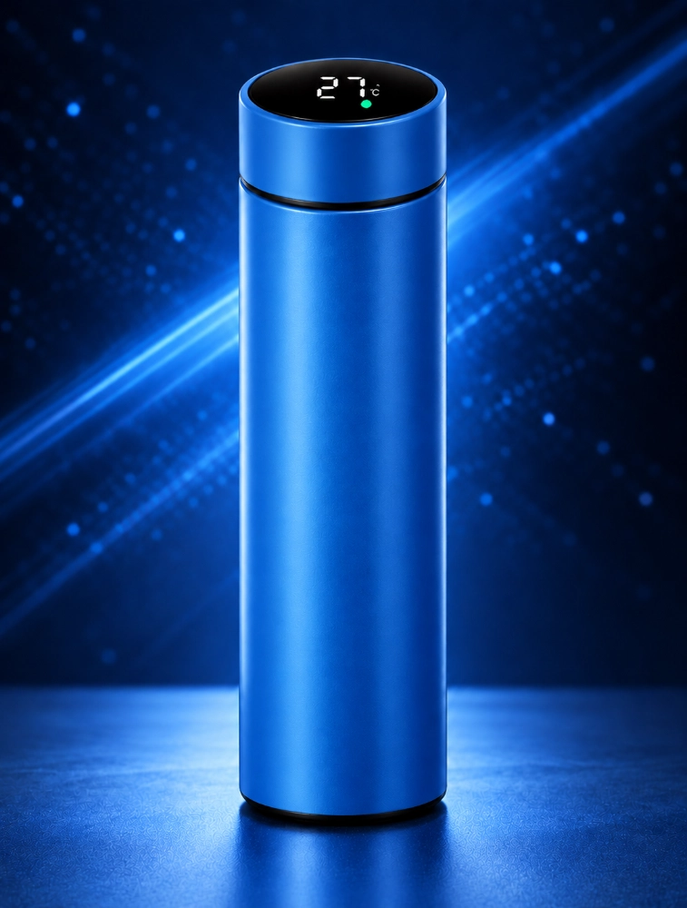 Blue 500 ML Smart Thermos Water Bottle
