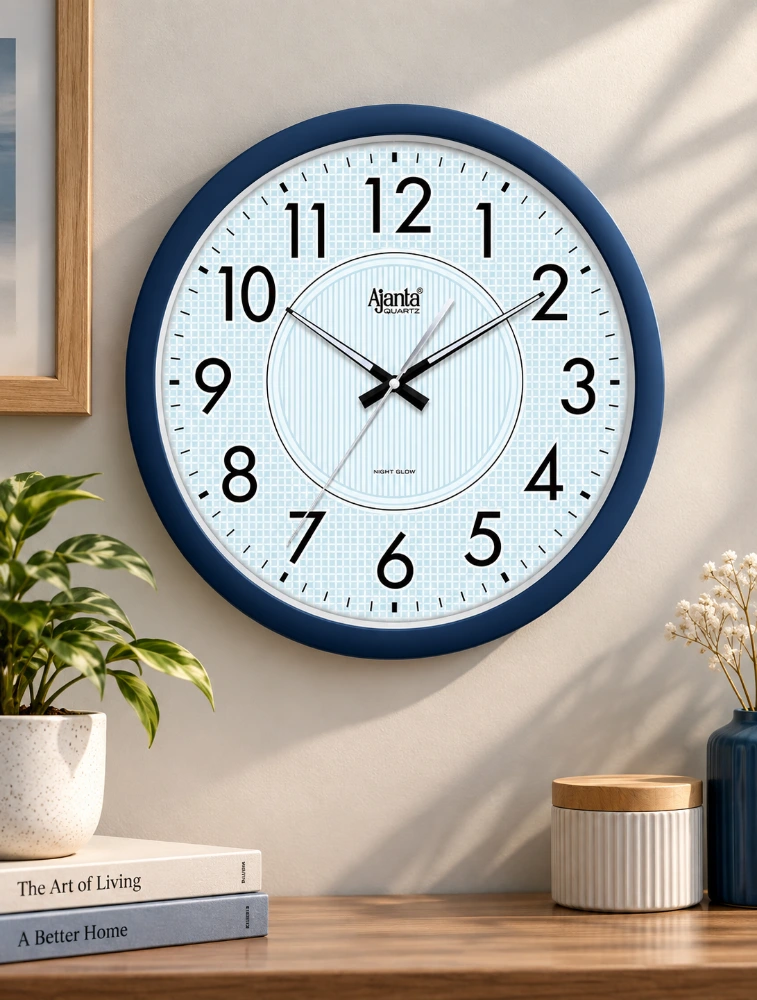 Blue Ajanta Grand Vista Round Wall Clock 5087