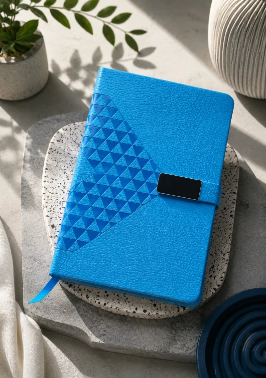 Blue Diamond Texture Magnetic Diary
