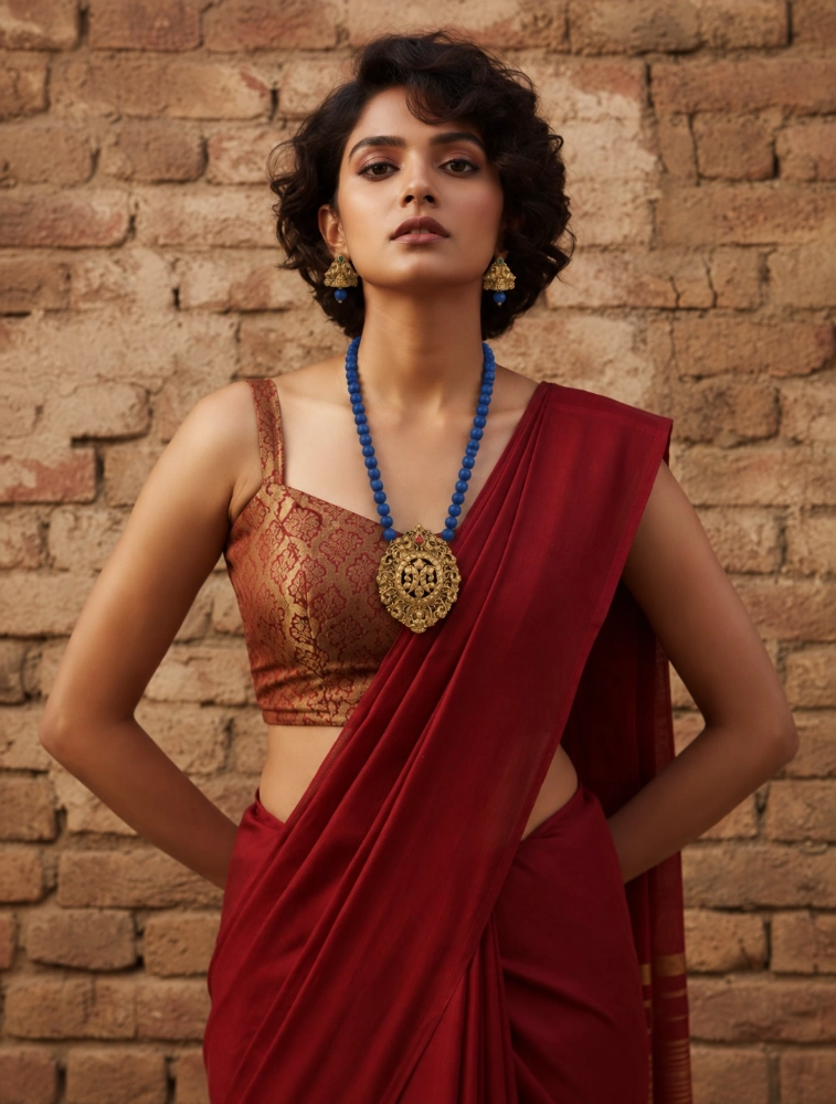 Blue Lakshmi Haram Handmade Terracotta Jewellery Set