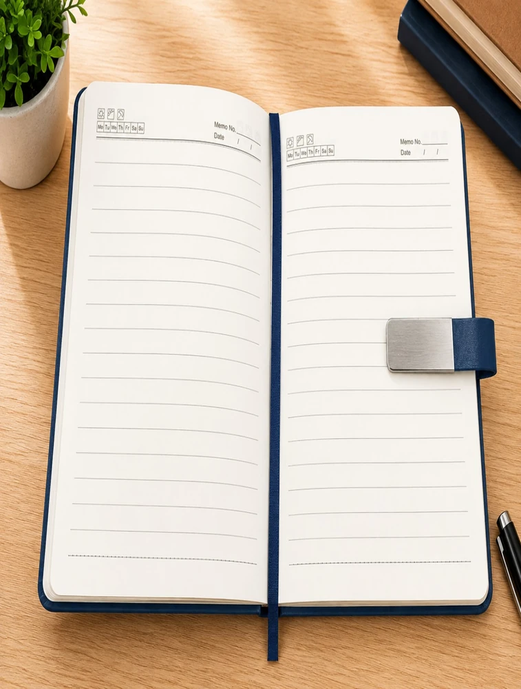 Blue Leather Organizer A5 Executive Diary With Rectangle Metal Closure Diary — bulk from ₹181