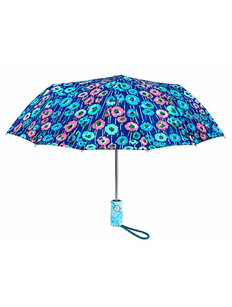 Blue Summer Meadow Bloom Floral Compact Umbrella — bulk from ₹274