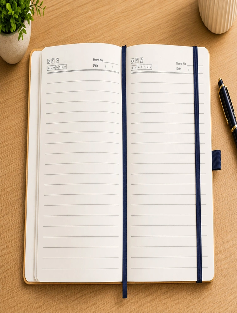 Blue Office Planner A5 Dairy Ruled 192 Pages Wooden Dairy — bulk from ₹181