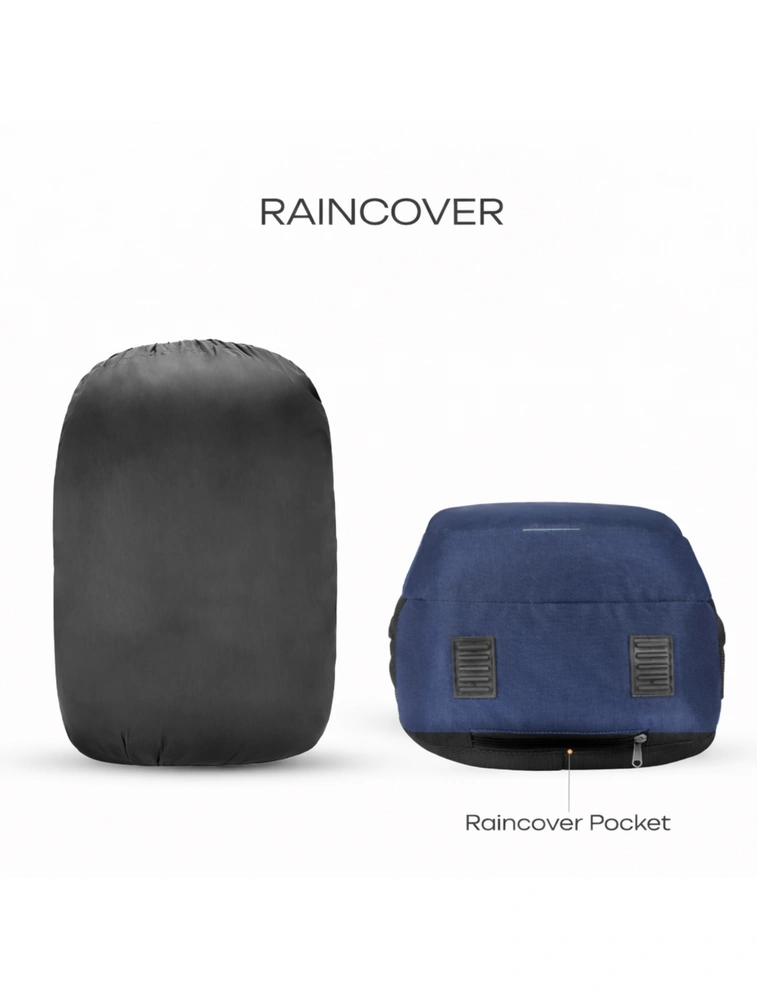 Blue Omega Spacious/Large 2 Main Compartment and 2 Easy Access Pockets Laptop Backpack With Raincover — bulk from ₹526