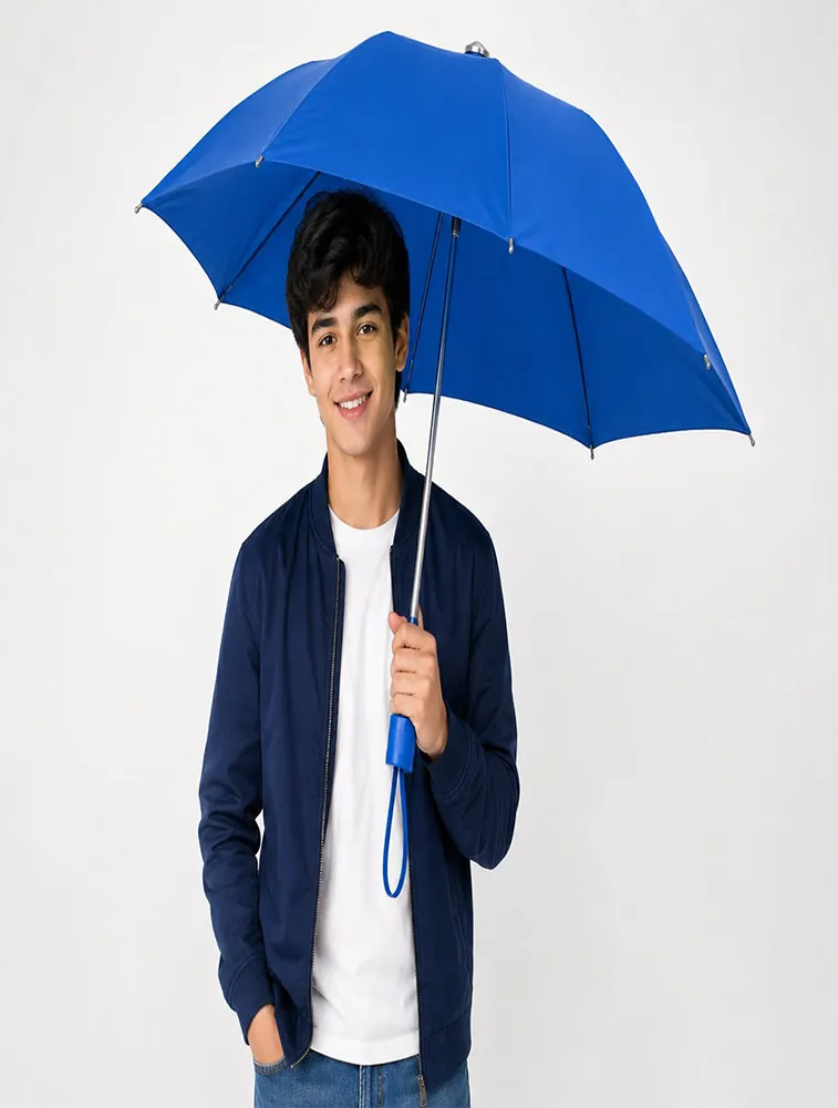 Blue Portable 3 Fold Umbrella 