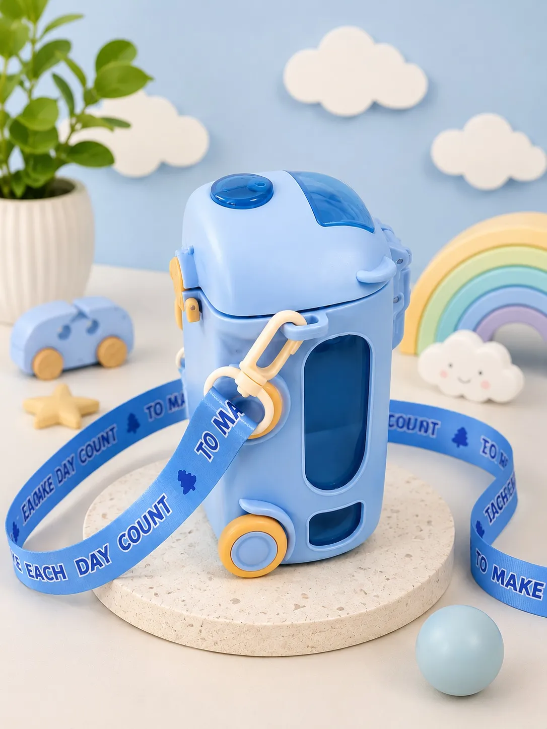 Sewad Blue Premium Cool Cute Bus Kids Sipper Cup