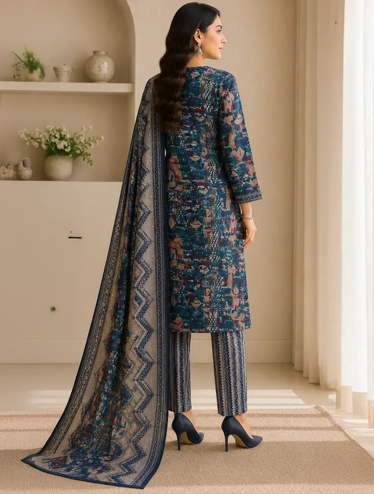 Blue Womens Floral Printed Rayon Fabric Kurtha Set With Dupatta — bulk from ₹815