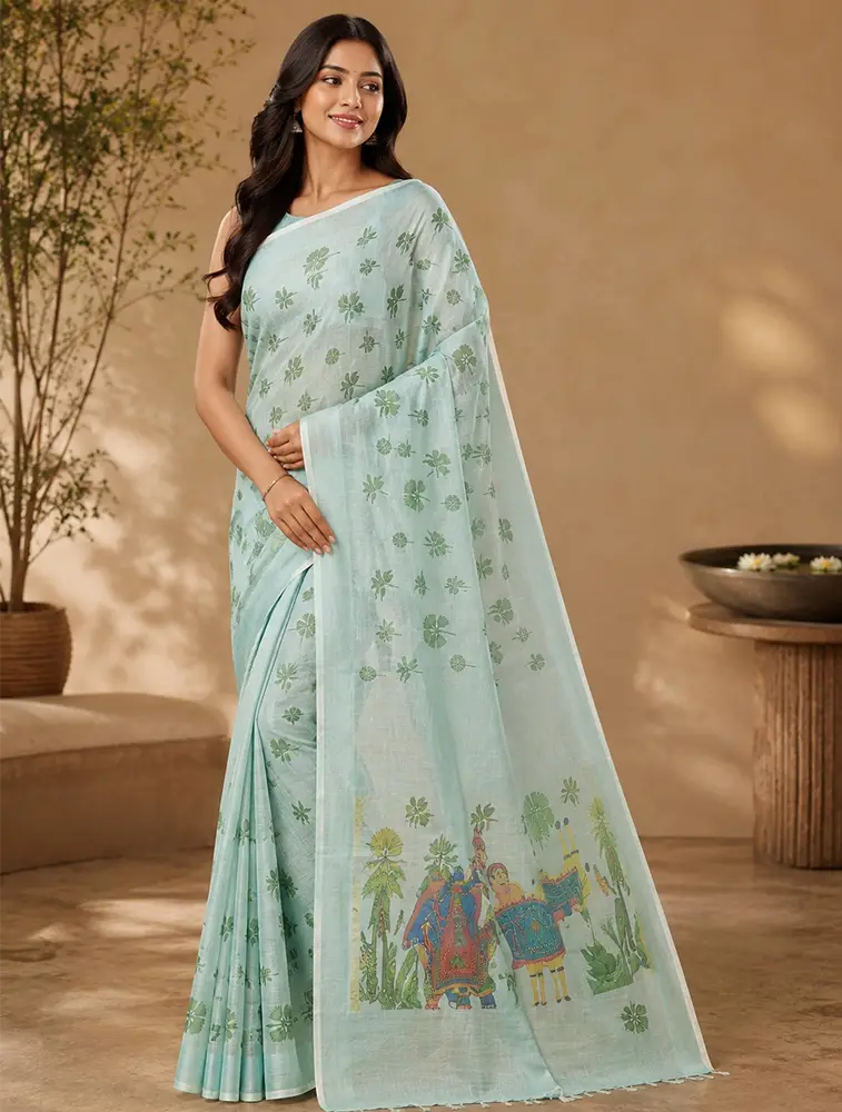 Blue Womens Poonam Special Designer Sarees