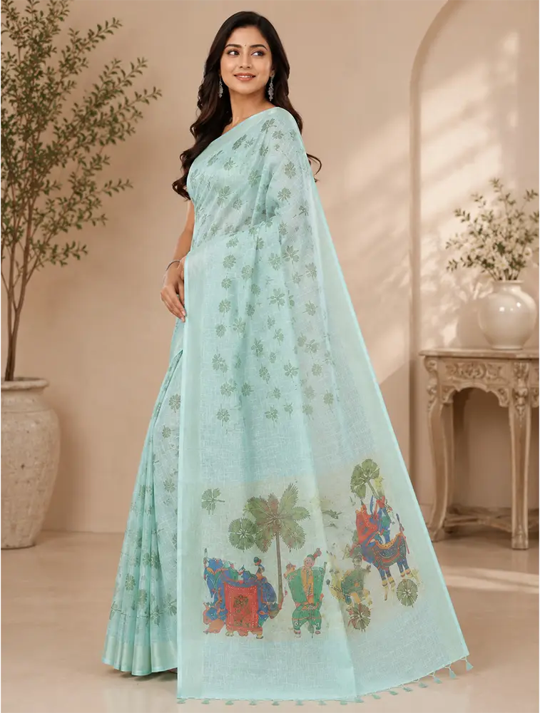 Blue Womens Poonam Special Designer Sarees