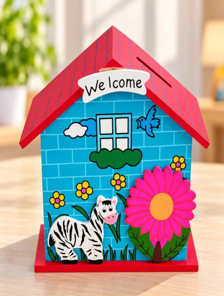 Blue Wonder House Kids Coin Box