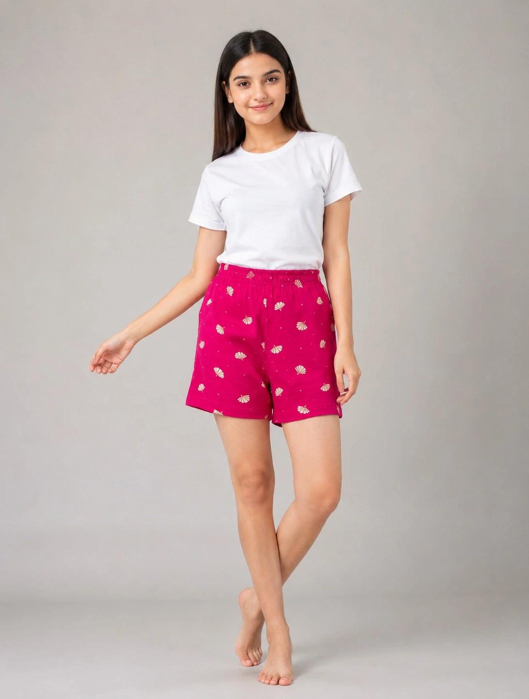 Blush Pink Girls Tiana Premium Printed Short 
