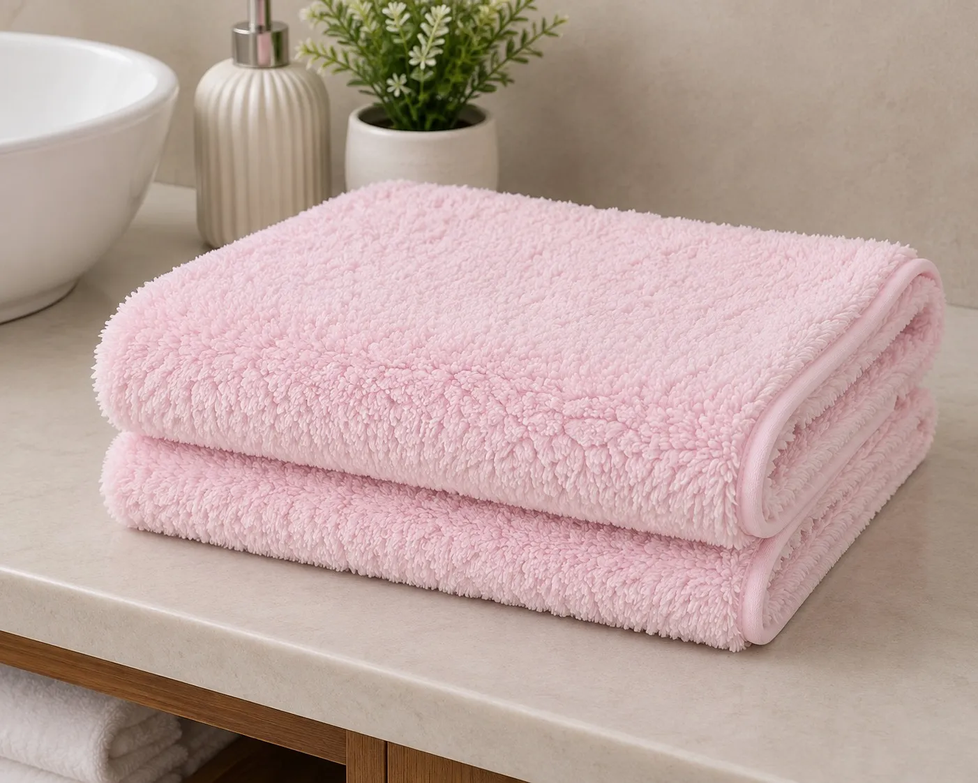 Blush Pink Habitude Microfiber Comfort Premium Bath Towel