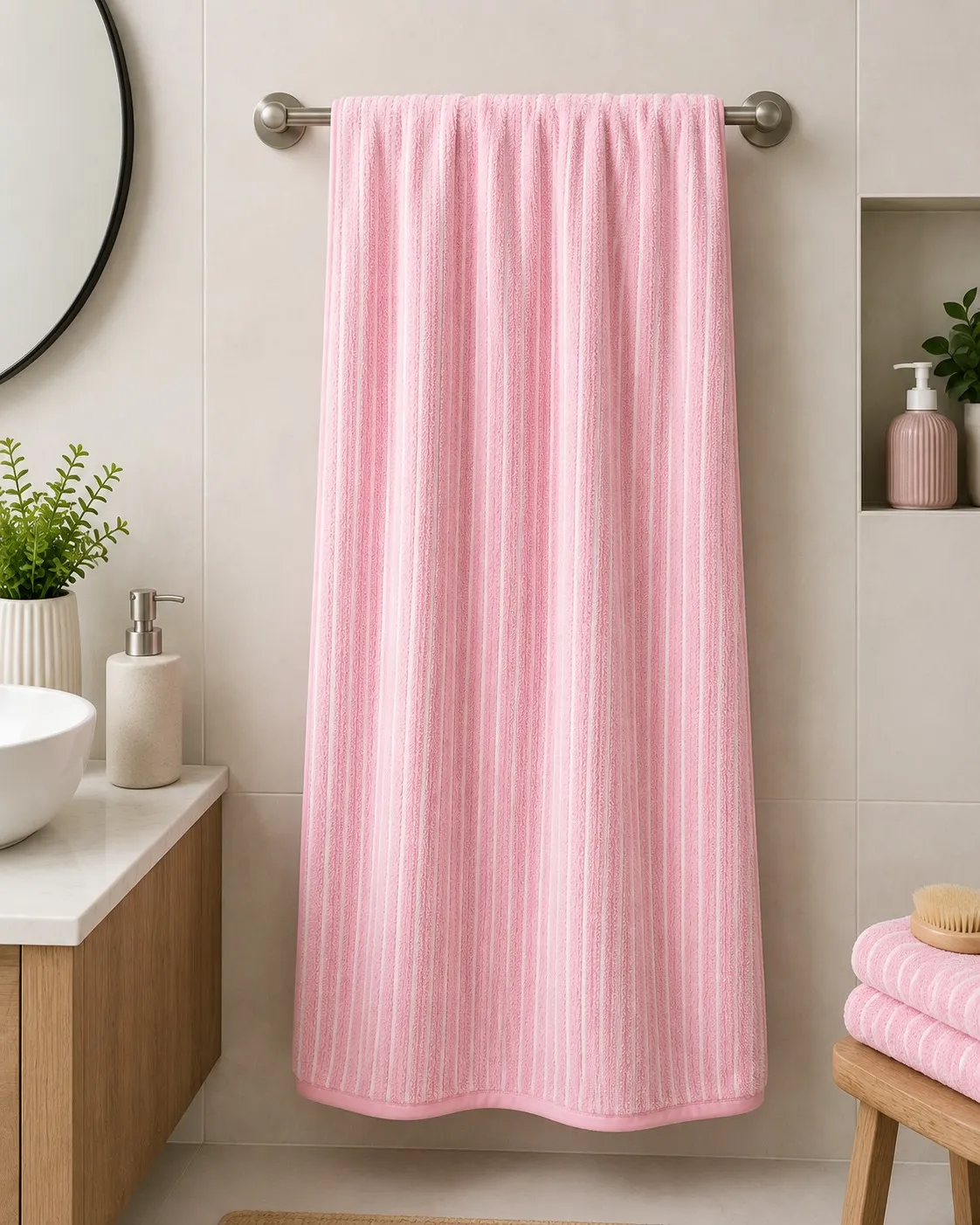 Blush PinkHabitude Microfiber Cozy Touch Premium Bath Towel