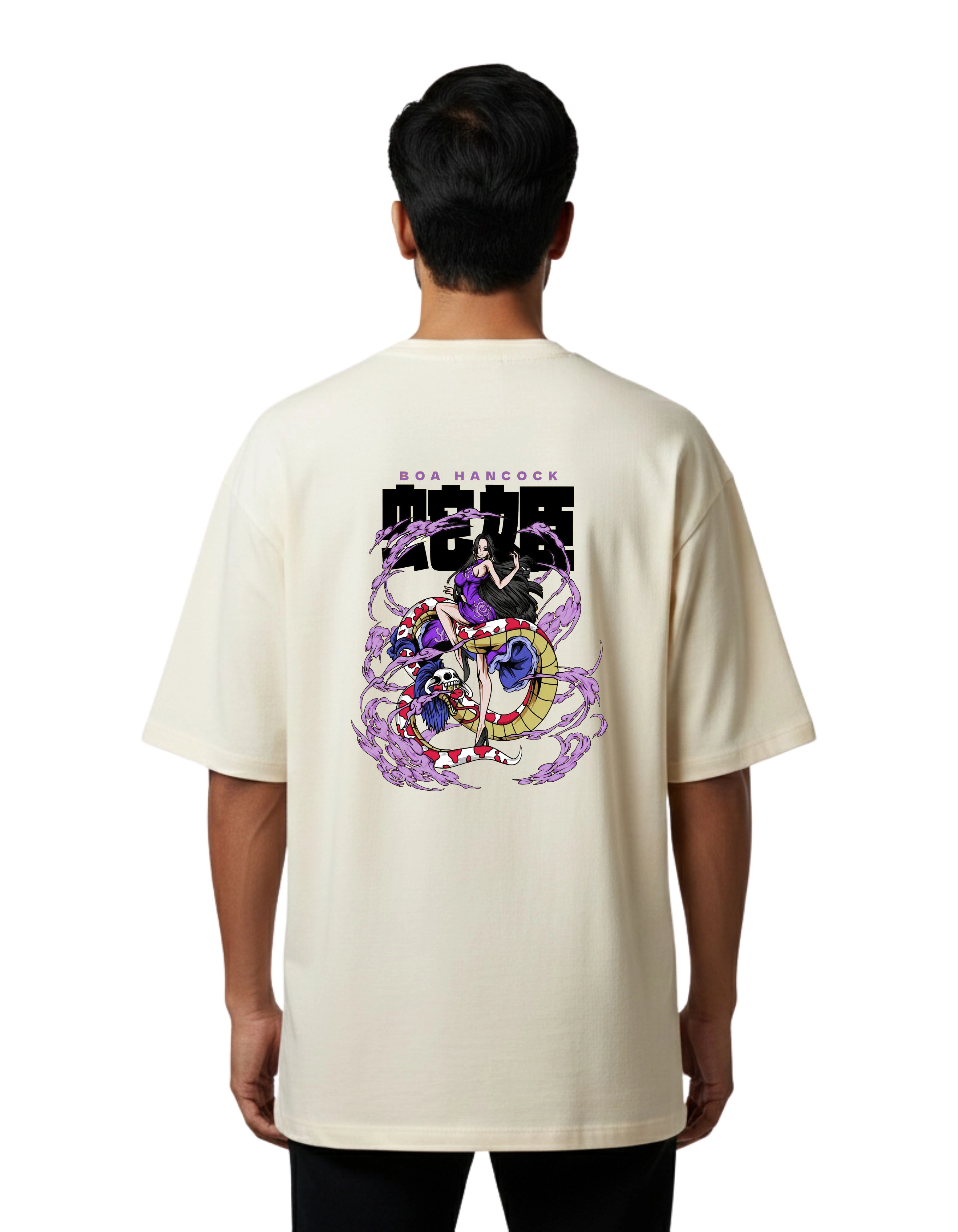 Boa Hancock Hype Oversize Cotton French Terry T-Shirt 240 GSM Beige
