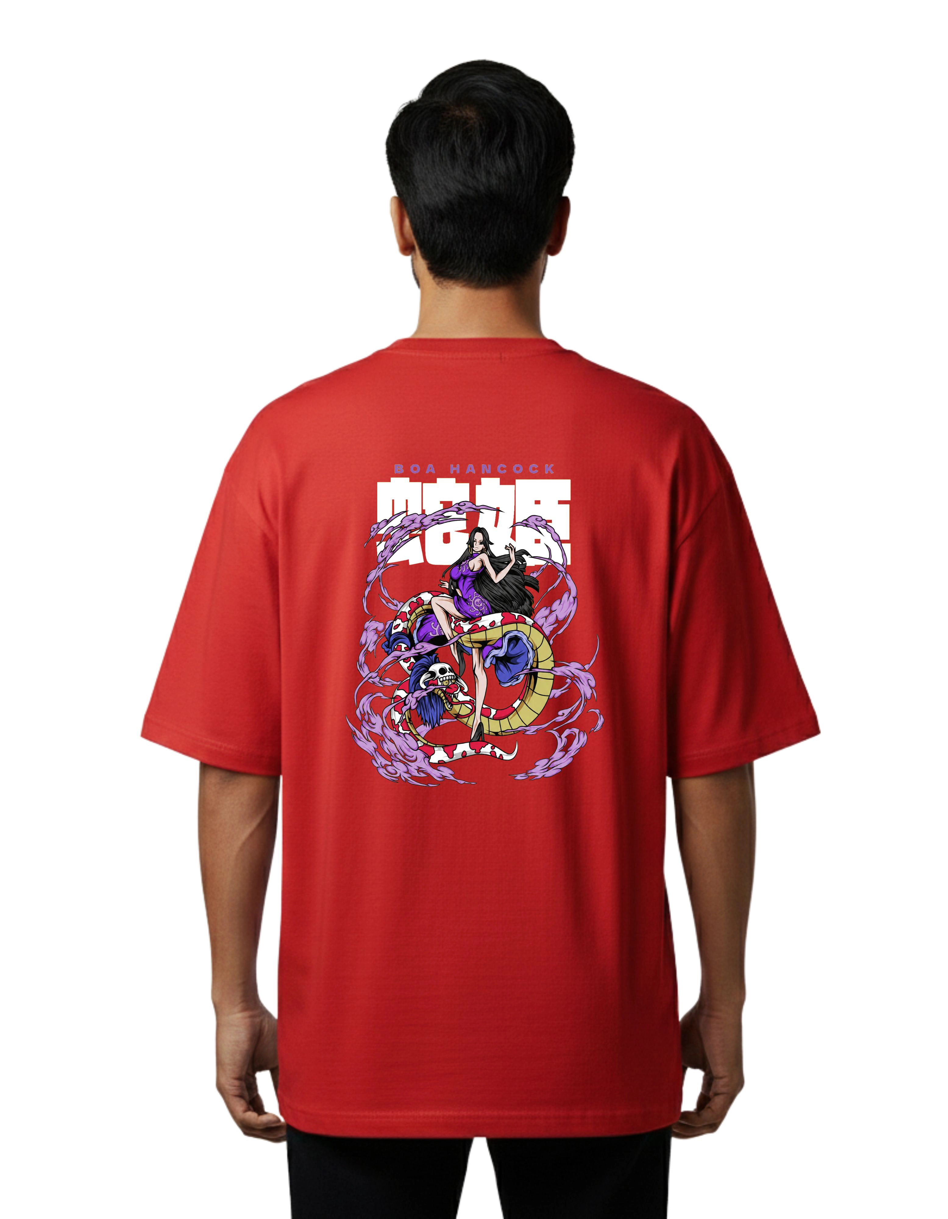 Boa Hancock Hype Oversize Cotton French Terry T-Shirt 240 GSM Red