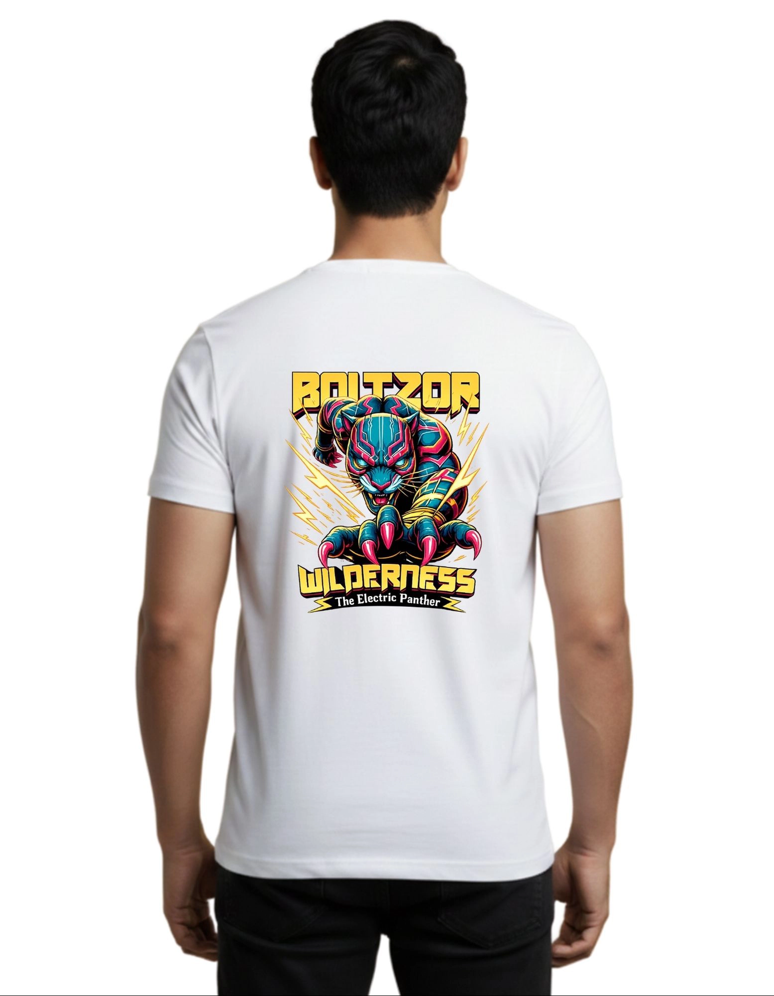 Boltzor Wilderness Cotton Round Neck T-Shirt 180 GSM White