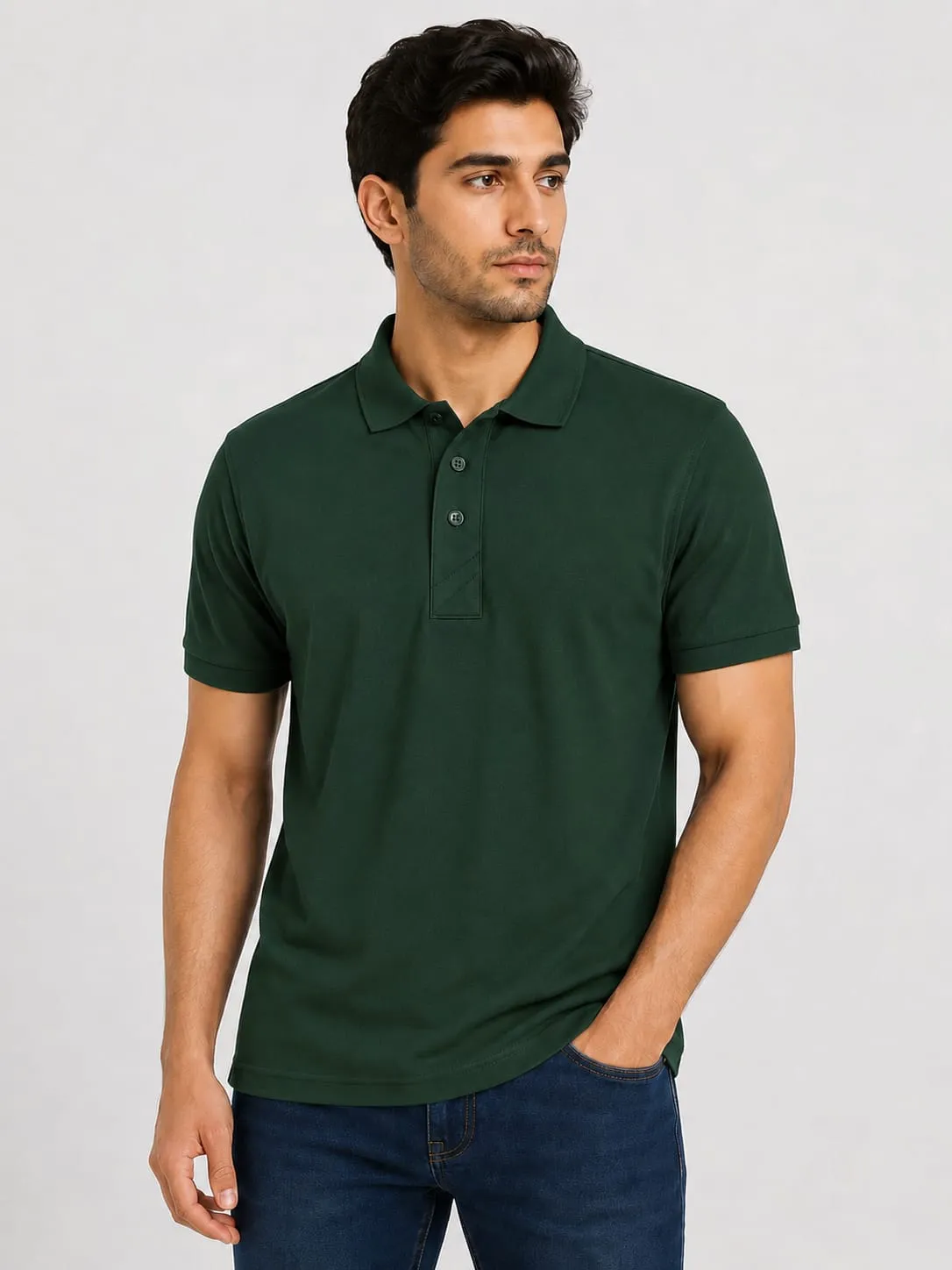 Bottle Green Mens Mars Baby Pique 210 GSM Polo TShirt