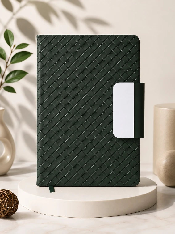 Bottle Green Premium Textured Magnetic Closure Diary