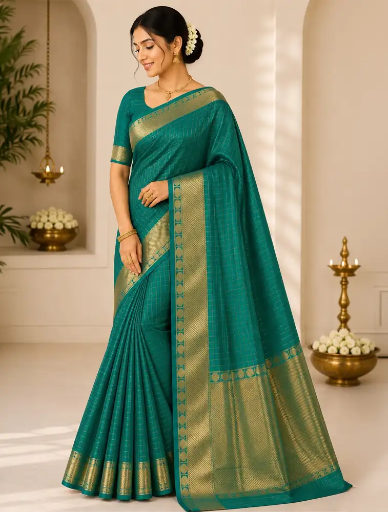 Bottle Green Womens Designer Art Silk Sarees 