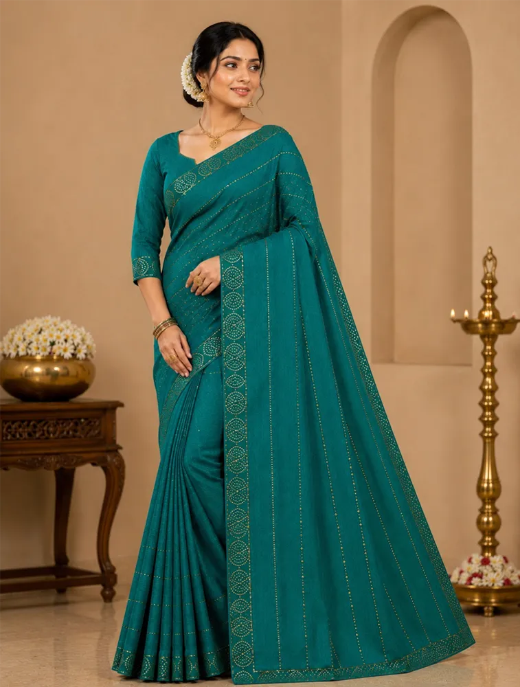 Bottle Green Womens Printed Luxury Arihent Soft Silk Sarees — bulk from ₹1960