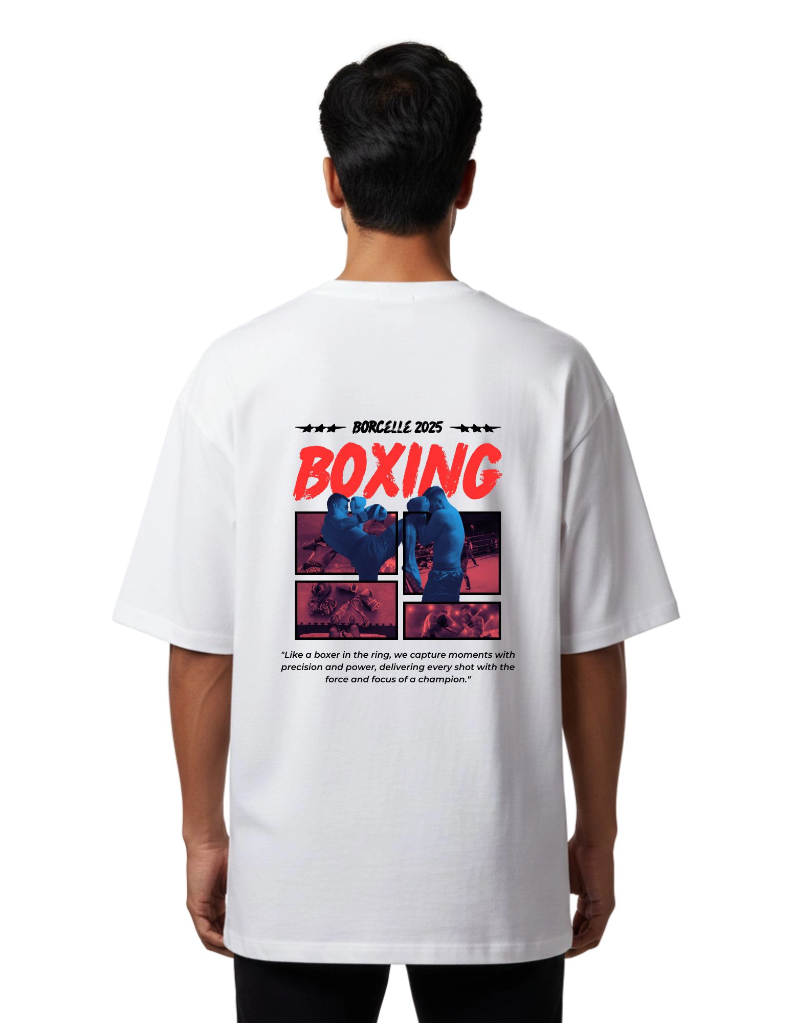 Boxing Oversized French Terry 240 GSM T-Shirt White