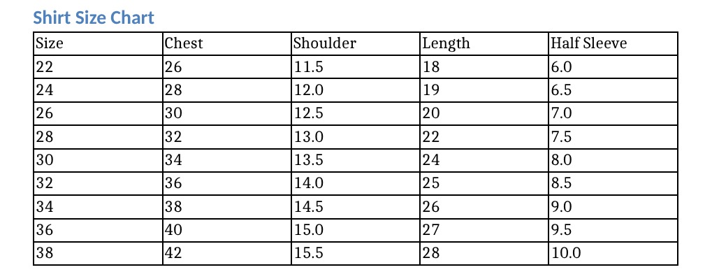 Size Chart