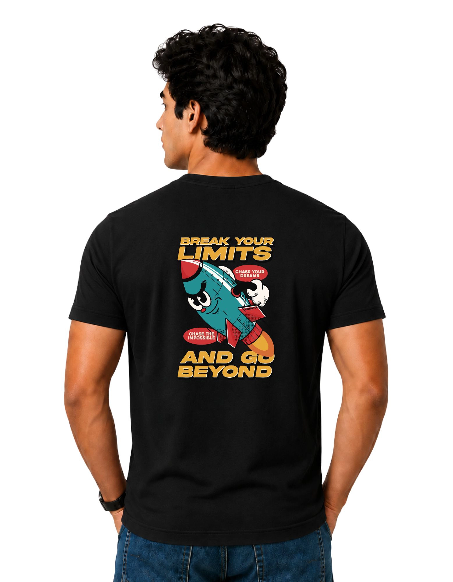 Break Your Limits Cotton Round Neck T-Shirt 180 GSM Black