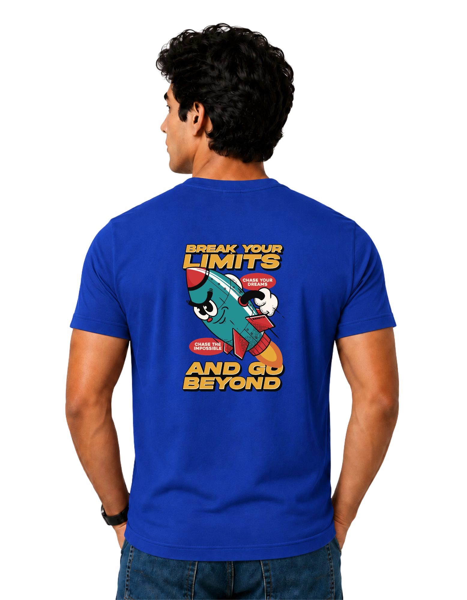 Break Your Limits Cotton Round Neck T-Shirt 180 GSM Royal Blue
