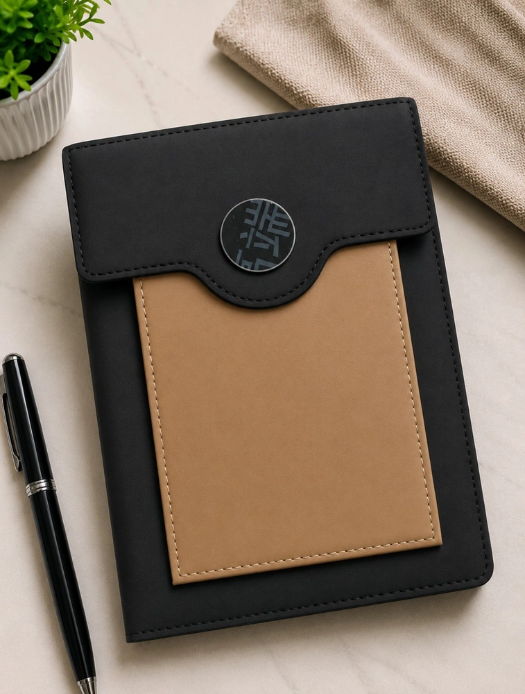 Brown  Leather Organizer  A5  Executive Dairy With Button Lock Dairy