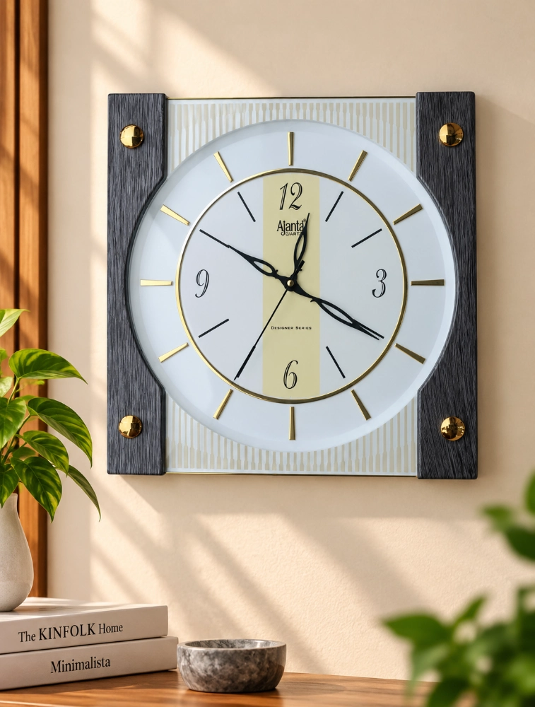 Brown Ajanta Square Aura Wall Clock 1437