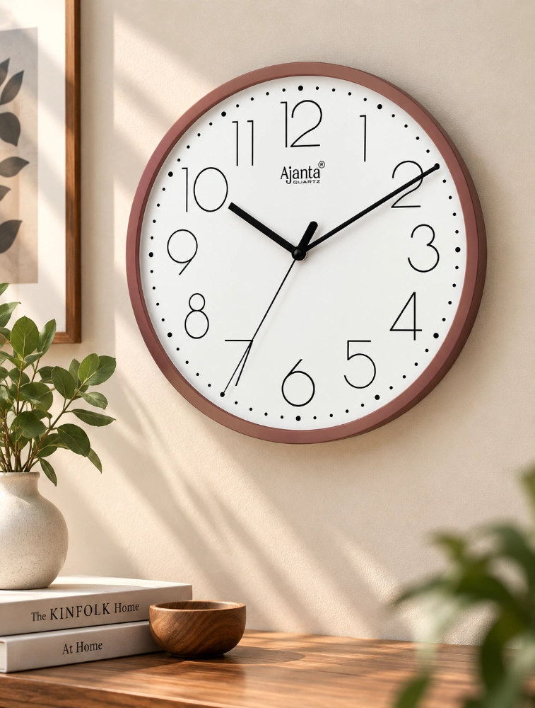 Brown Ajanta Timeless Aura Round Wall Clock 1497
